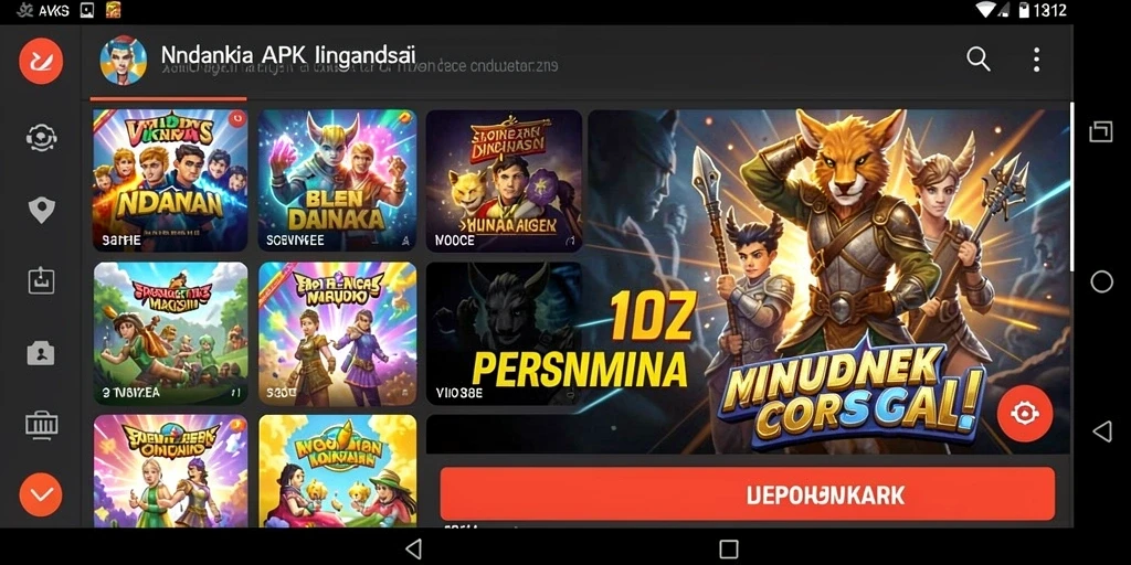 Menunjukkan aksi pertempuran epik melawan monster.